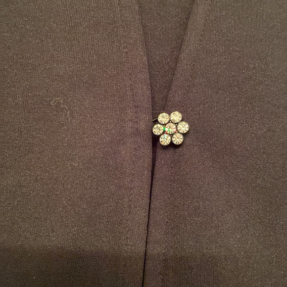 Ladies large black top with Crystal closure - Picture 3 of 5